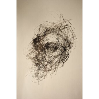 平野遼 デッサン 額装　Z429 