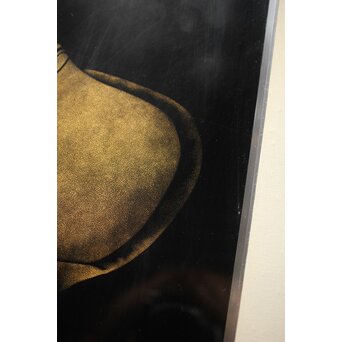 鳥毛清 漆工芸 沈金額【美人画】Q336 