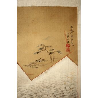 田能村直入/白須心華 合装掛軸　Z431 