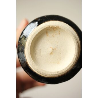 原清 人間国宝  北宋 磁州窯黒釉堆線意 ぐい呑 徳利　P409 