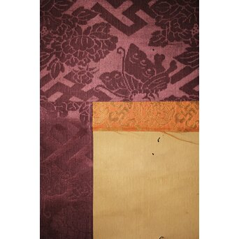 雛飾り 殿と姫 時代刺繍 掛軸 一対二幅　Z433 