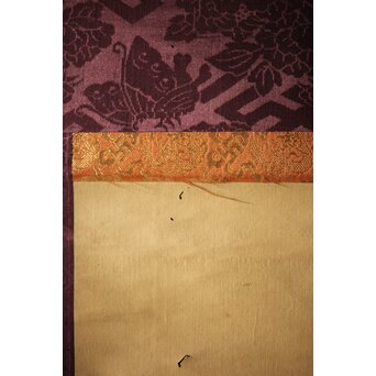 雛飾り 殿と姫 時代刺繍 掛軸 一対二幅　Z433 