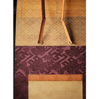 雛飾り 殿と姫 時代刺繍 掛軸 一対二幅　Z433 