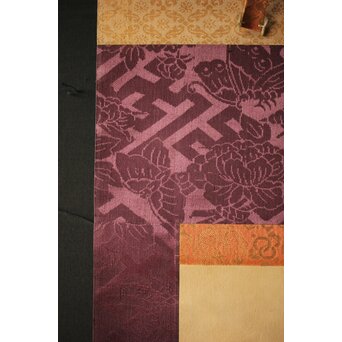 雛飾り 殿と姫 時代刺繍 掛軸 一対二幅　Z433 