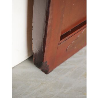 松皮菱組子の蔵戸　W117 框足元に削れ