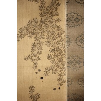 倣 田能村竹田【江草鯉魚図】水野疎梅觀 唐木箱 絹本軸装　Z434 