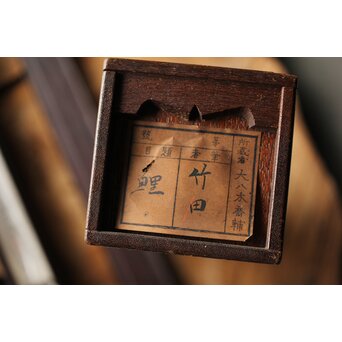 倣 田能村竹田【江草鯉魚図】水野疎梅觀 唐木箱 絹本軸装　Z434 