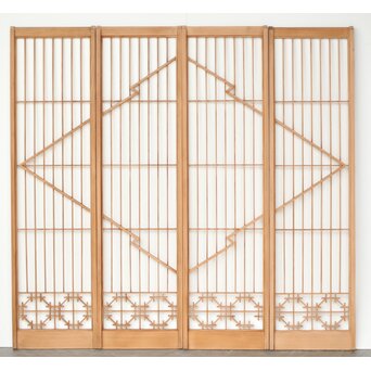 松皮菱組子 障子書院 4枚1組　R0313