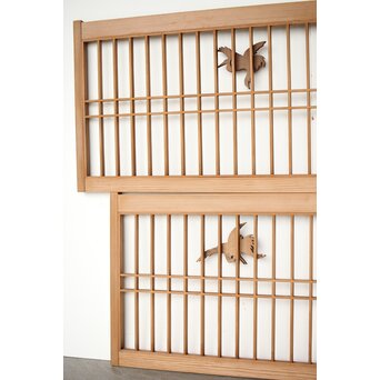 鶴文 欄間引戸 2枚1組　R0315 