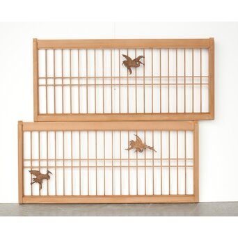 鶴文 欄間引戸 2枚1組　R0315