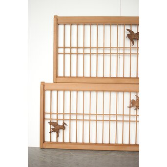 鶴文 欄間引戸 2枚1組　R0315 