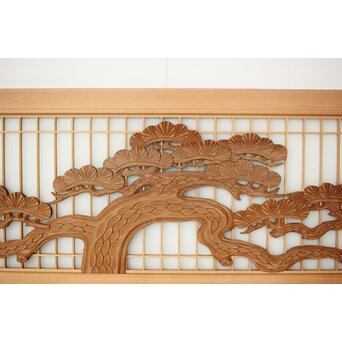 鷹松 ガラス書院欄間 5枚1組　R0316 