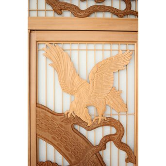 鷹松 ガラス書院欄間 5枚1組　R0316 