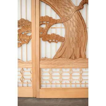 鷹松 ガラス書院欄間 5枚1組　R0316 