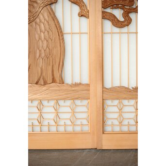 鷹松 ガラス書院欄間 5枚1組　R0316 