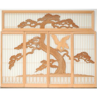 鷹松 ガラス書院欄間 5枚1組　R0316