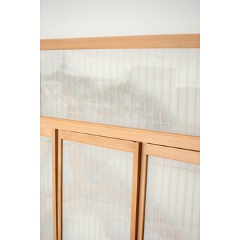 鷹松 ガラス書院欄間 5枚1組　R0316 