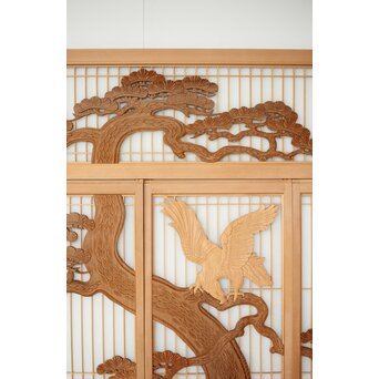 鷹松 ガラス書院欄間 5枚1組　R0316 勢いのあるデザイン