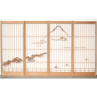 三保の松原 書院 4枚1組　R0317 障子を貼る面　現状は透かし