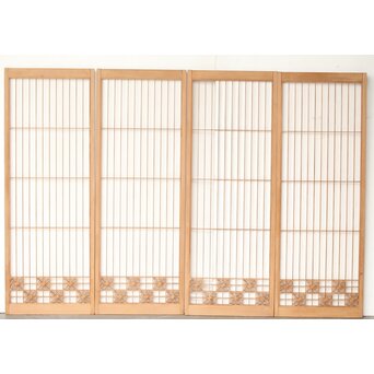 組子書院 4枚1組　R0320 ウラ　障子を貼る面