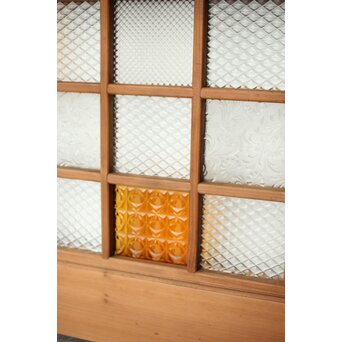 細分化腰板 プレスと色ガラスの建具 2枚1組　GD0187Y 