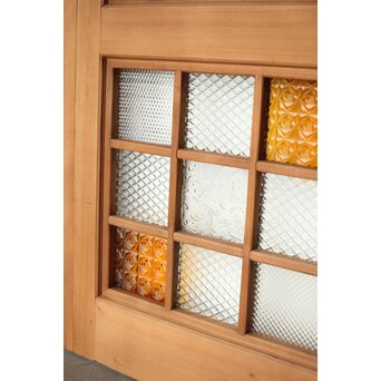 細分化腰板 プレスと色ガラスの建具 2枚1組　GD0187Y 