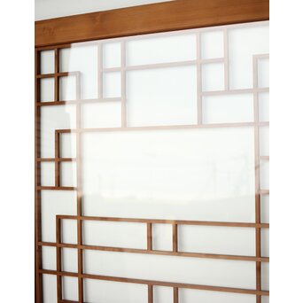 細分化腰板 プレスと色ガラスの建具 2枚1組　GD0187Y 