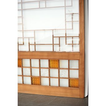 細分化腰板 プレスと色ガラスの建具 2枚1組　GD0187Y 