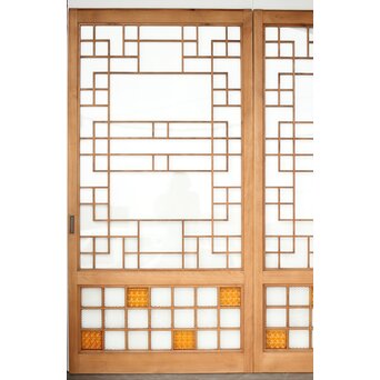 細分化腰板 プレスと色ガラスの建具 2枚1組　GD0187Y 