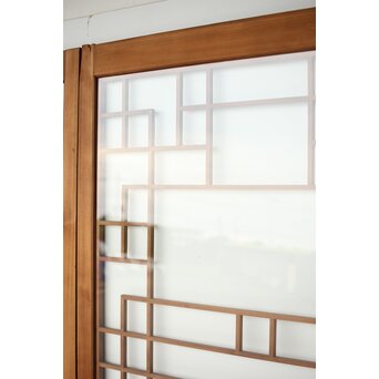 細分化腰板 プレスと色ガラスの建具 2枚1組　GD0187Y 