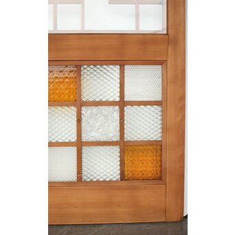 細分化腰板 プレスと色ガラスの建具 2枚1組　GD0187Y 