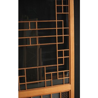 細分化腰板 プレスと色ガラスの建具 2枚1組　GD0187Y 