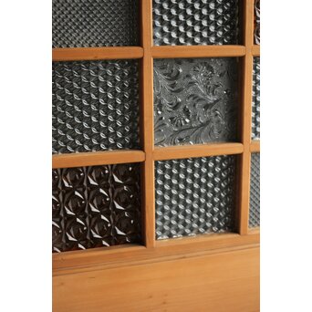 細分化腰板 プレスと色ガラスの建具 2枚1組　GD0187Y 