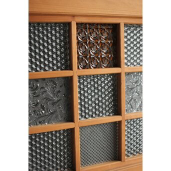 細分化腰板 プレスと色ガラスの建具 2枚1組　GD0187Y 