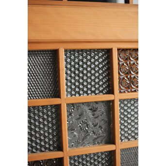 細分化腰板 プレスと色ガラスの建具 2枚1組　GD0187Y 