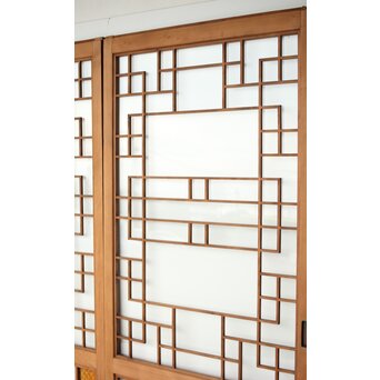 細分化腰板 プレスと色ガラスの建具 2枚1組　GD0187Y 