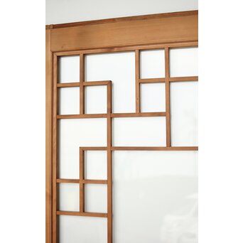 細分化腰板 プレスと色ガラスの建具 2枚1組　GD0187Y 裏にはクリアガラス