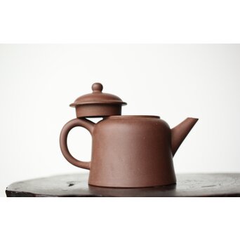 荊渓恵孟臣製 紫砂壺 朱泥 茶壺 鐘型 単孔 急須 120ml　P410 