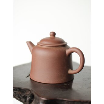 荊渓恵孟臣製 紫砂壺 朱泥 茶壺 鐘型 単孔 急須 120ml　P410 