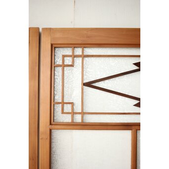 松皮菱組子 色ガラスの建具 2枚1組　GD0188Y 