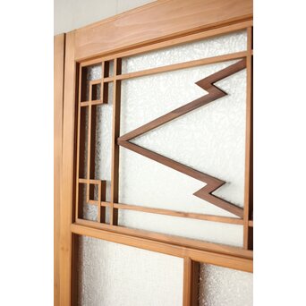 松皮菱組子 色ガラスの建具 2枚1組　GD0188Y 