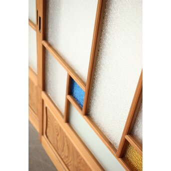 松皮菱組子 色ガラスの建具 2枚1組　GD0188Y 