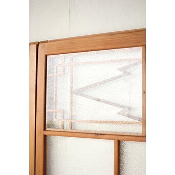 松皮菱組子 色ガラスの建具 2枚1組　GD0188Y 