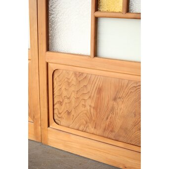 松皮菱組子 色ガラスの建具 2枚1組　GD0188Y 