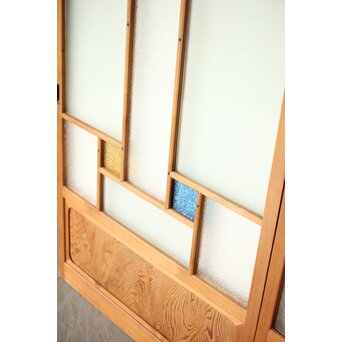 松皮菱組子 色ガラスの建具 2枚1組　GD0188Y 