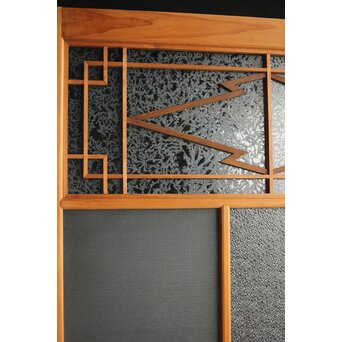 松皮菱組子 色ガラスの建具 2枚1組　GD0188Y 