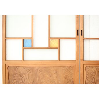 松皮菱組子 色ガラスの建具 2枚1組　GD0188Y 