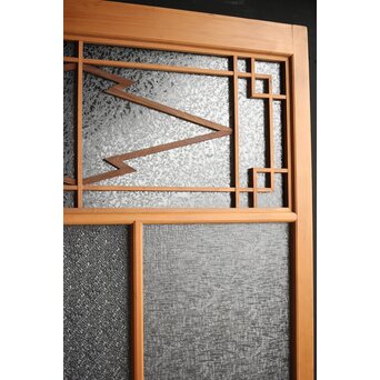 松皮菱組子 色ガラスの建具 2枚1組　GD0188Y 