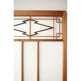 松皮菱組子 色ガラスの建具 2枚1組　GD0188Y 松皮菱組子の意匠