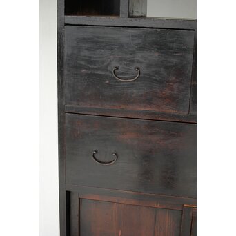 飴色 欅造り 民藝時代階段箪笥　C410 